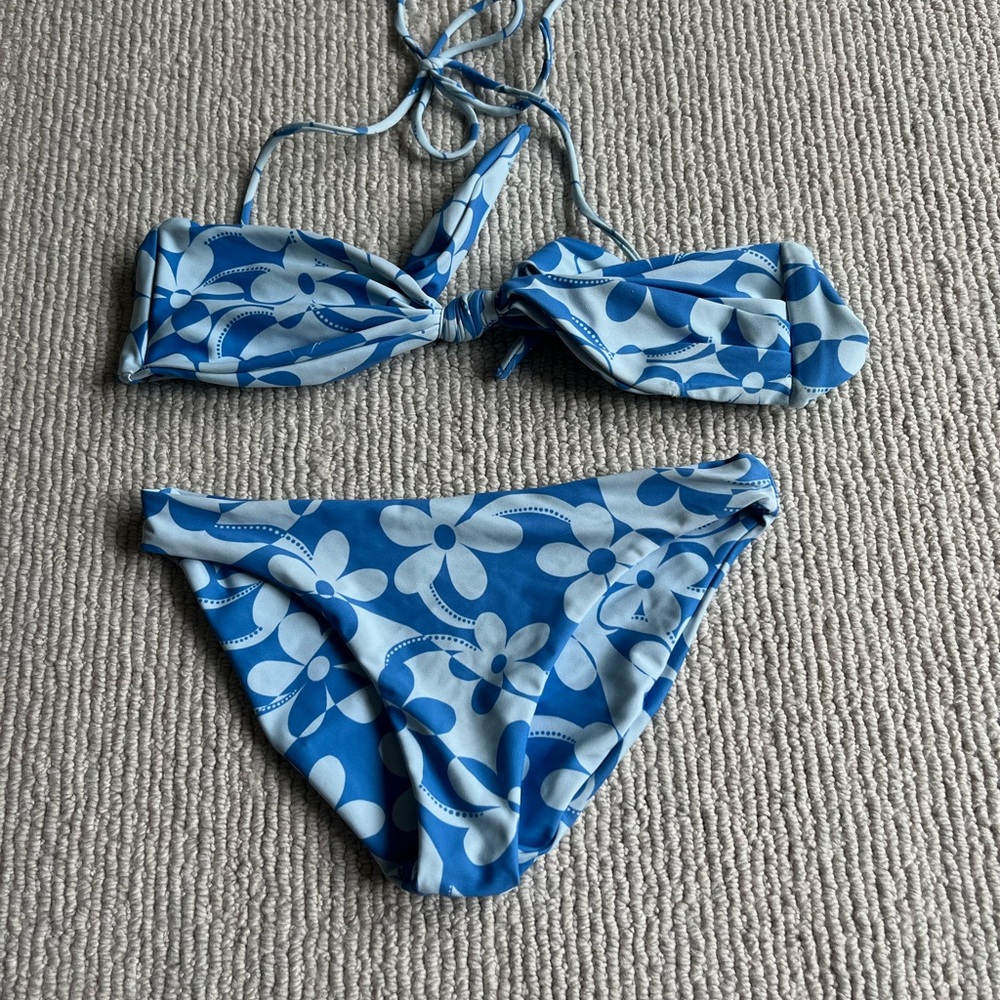 Skatie Swim Floral Blue Bikini women’s XS